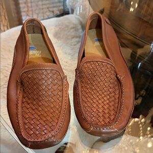 Skechers Men's Brown Woven Leather Slip-On Loafers
